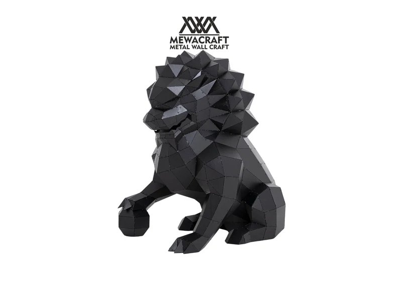 3D Sculpture Art Chinese Lion Statute