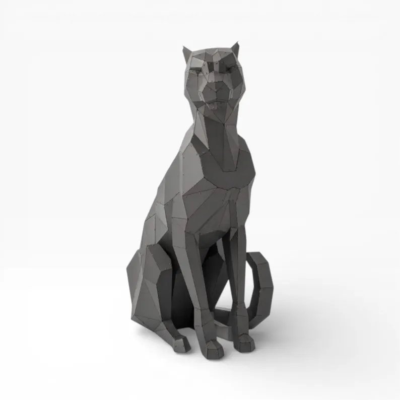3D Sculpture Art Cheetah Statue Metal