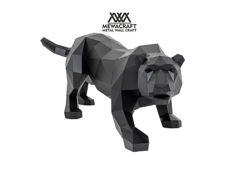 3D Sculpture Art Panther Statue Metal