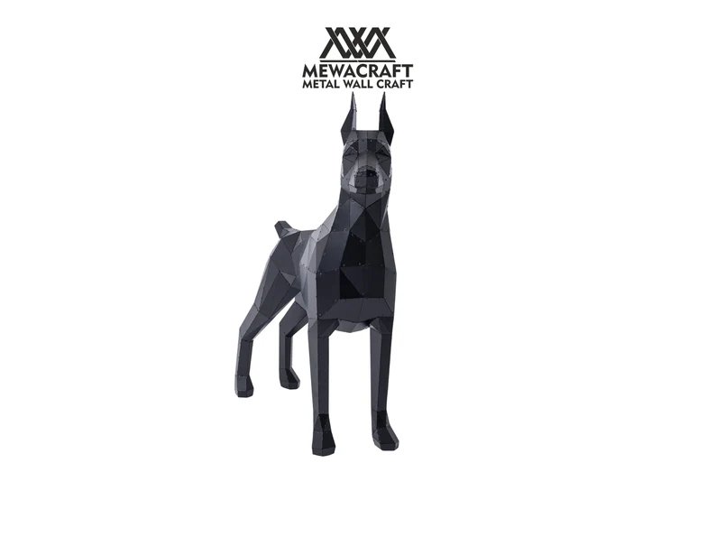 3D Sculpture Art Doberman Statue Metal