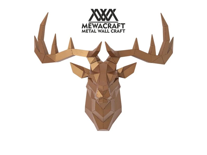 Large Red Deer Head Wall Mount Metal